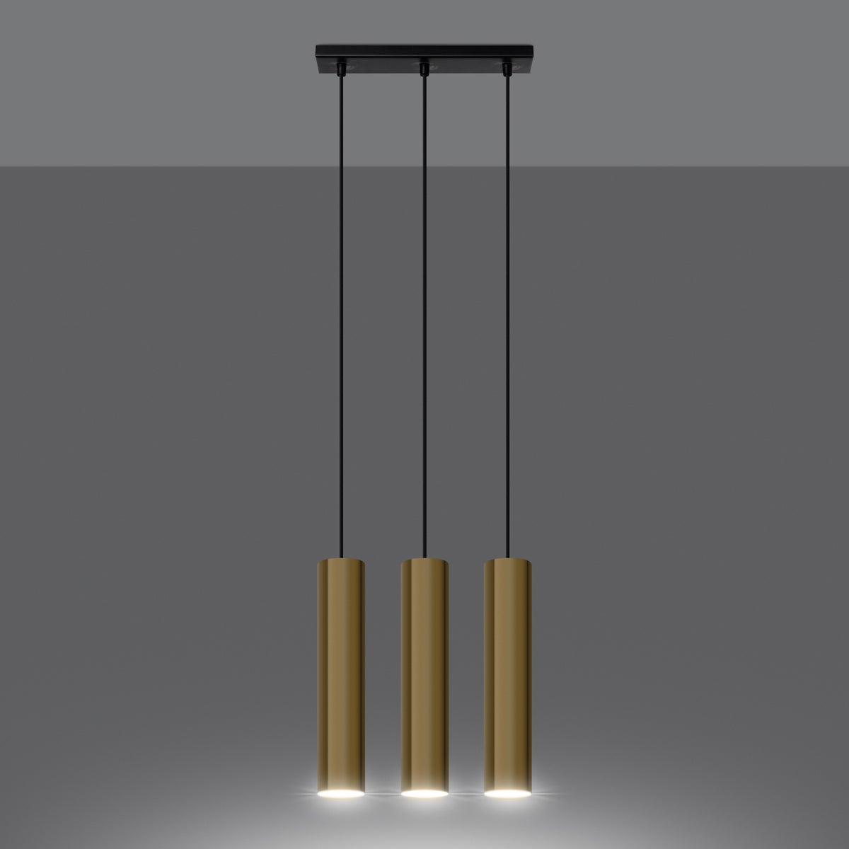 Lampa Wisząca TORIS 3 złoty połysk LED 3000K - 45x6x90cm Sollux