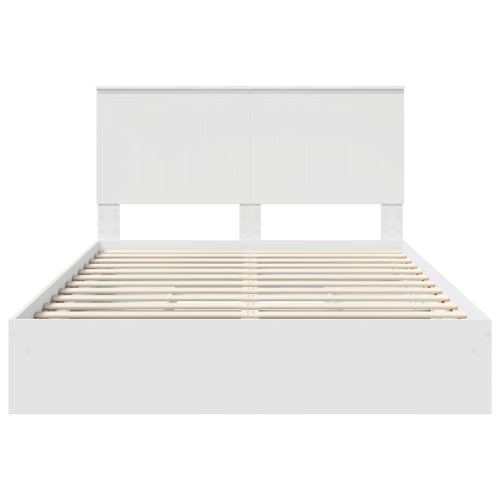 Lit de rangement blanc 140 x 200 cm panneau de bois - 8