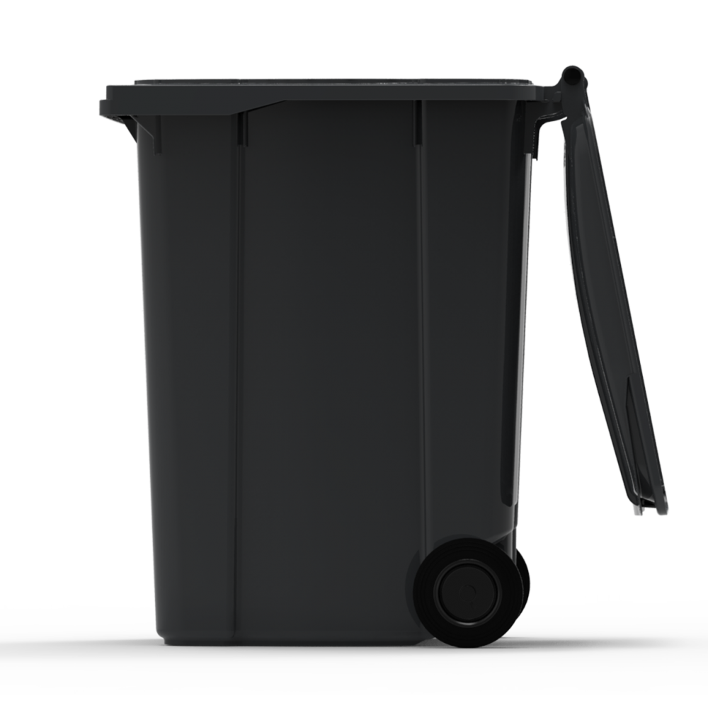 ESE France Conteneur Poubelle à déchets 2 roues - 360L - Robuste et Économique - 100% Recyclé - Gris - Fabriqué en France - 3