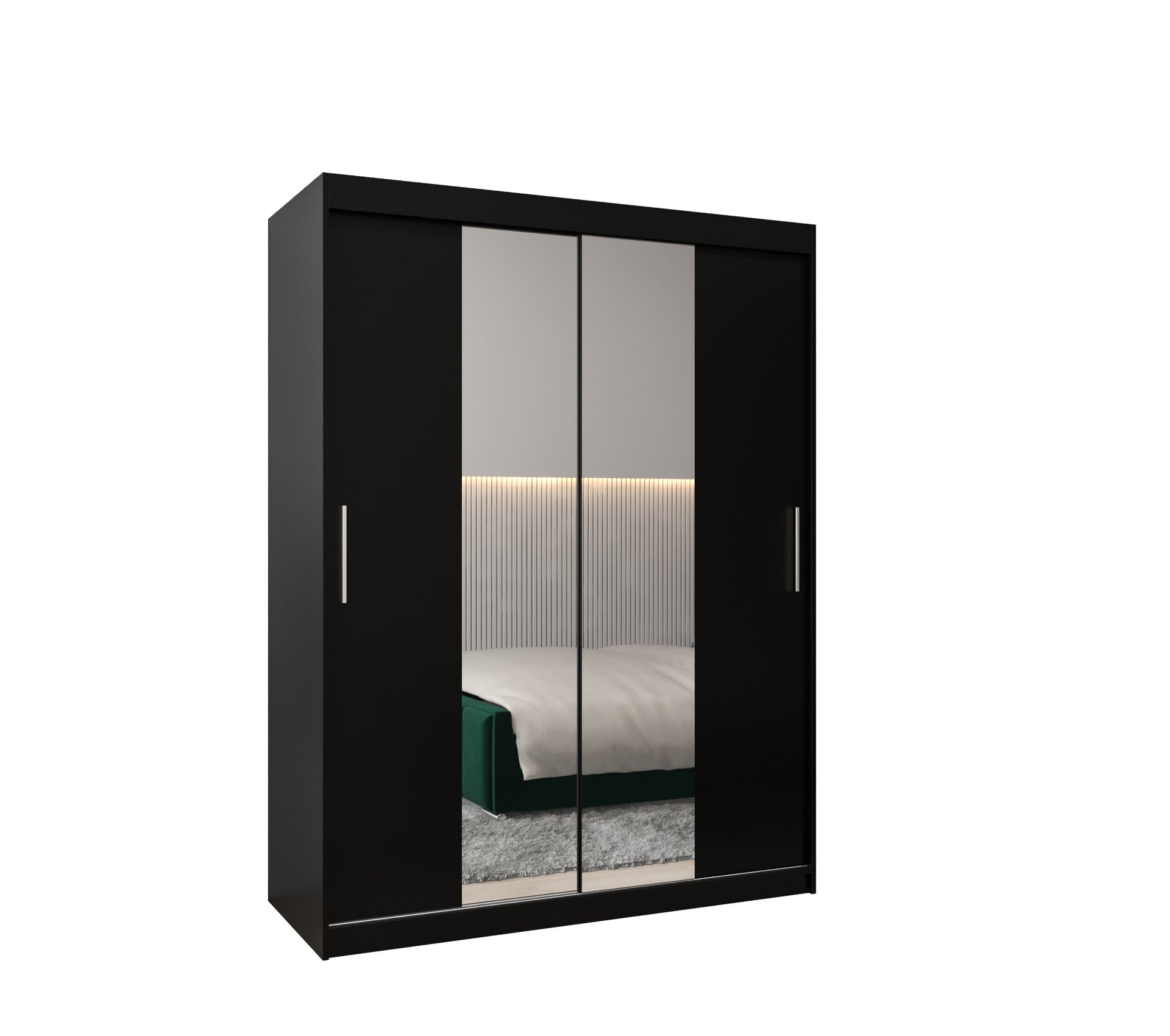 Szafa przesuwna garderoba TOKYO 1 150 x 62 x 200 cm Czarny + Czarny - Abiks Meble