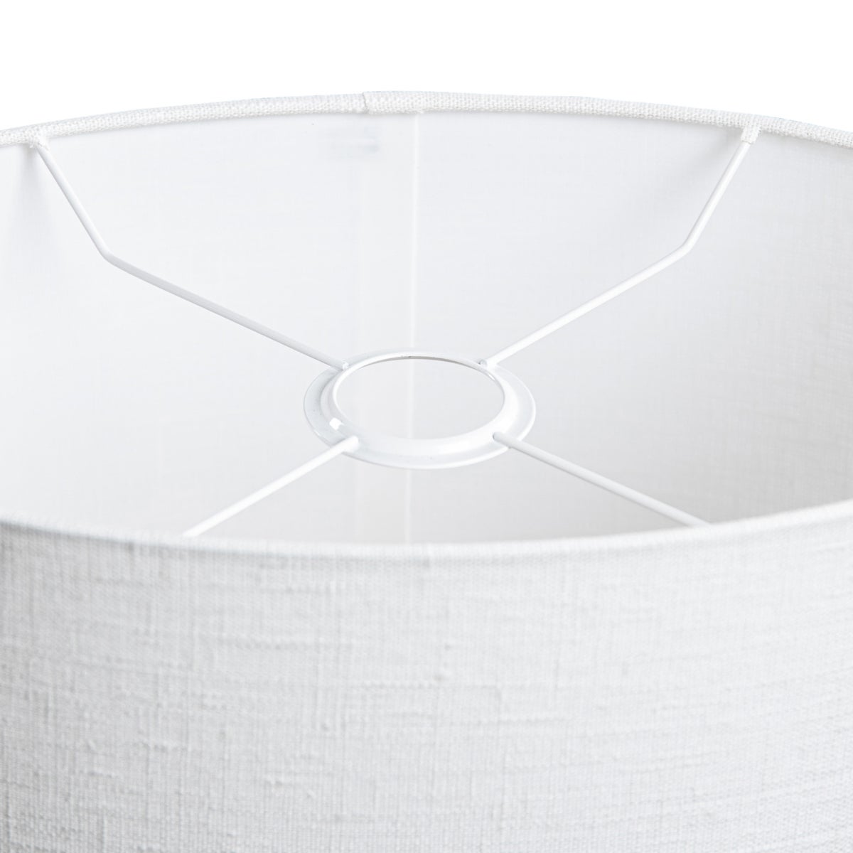 Paralume In Lino Testurizzato Bianco, 33x33x25,4 Cm, Per Lampade Ad Arpa