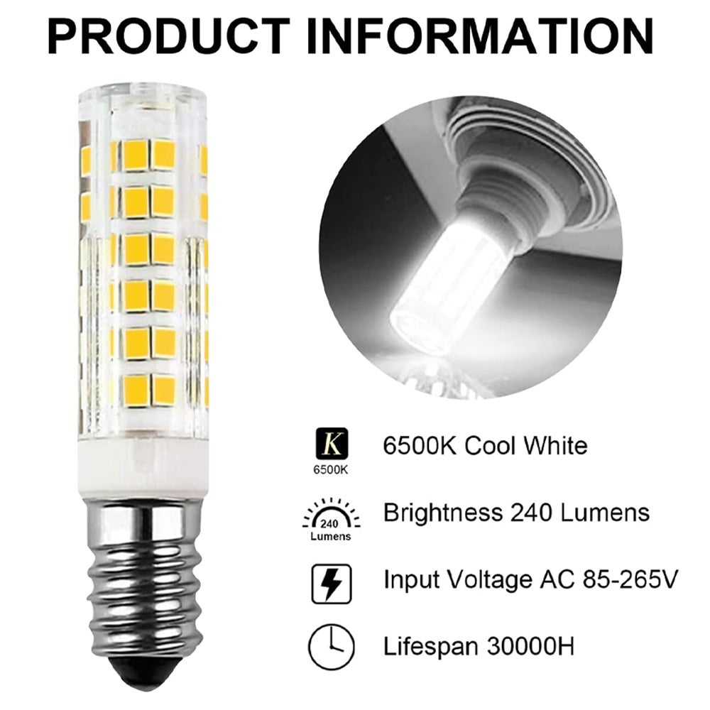 ampoules LED E14 3 W (équivalent à 30 W, 240 lm, lumière blanche 6000 K), ampoules en maïs, idéales pour les chambres, les salons, les cuisines, les j - 3