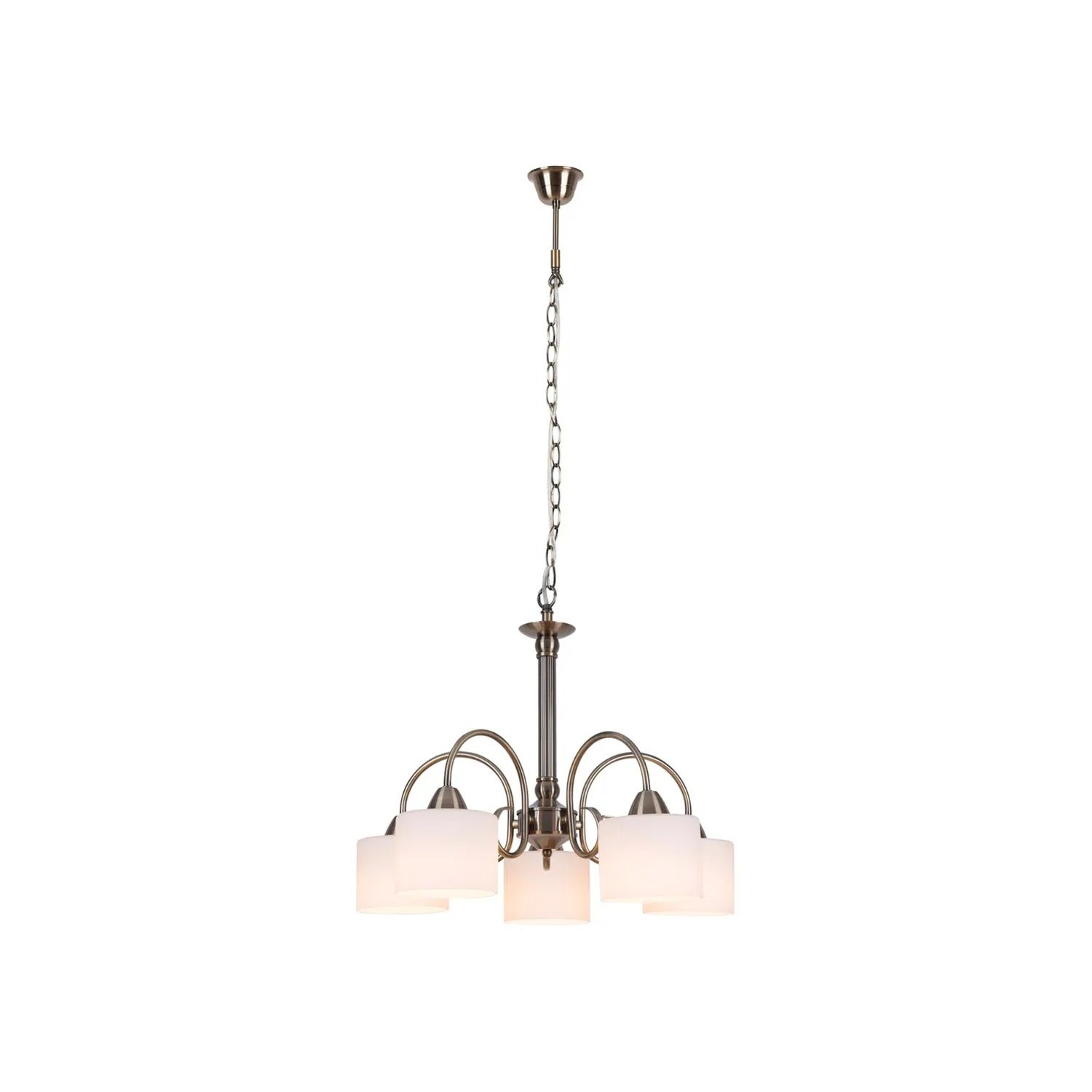 Lámpara colgante e27 cristal latón antiguo estilo clásico metal ip20 edith