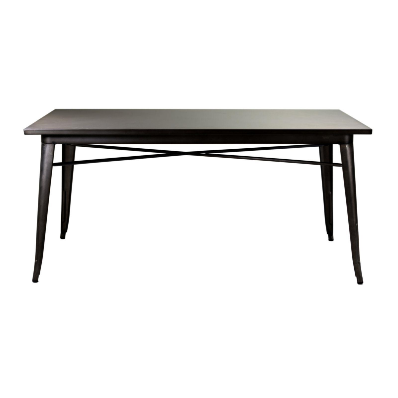 Table moderne avec plateau en fer marron cm 80 x 160 xh 76 - 3