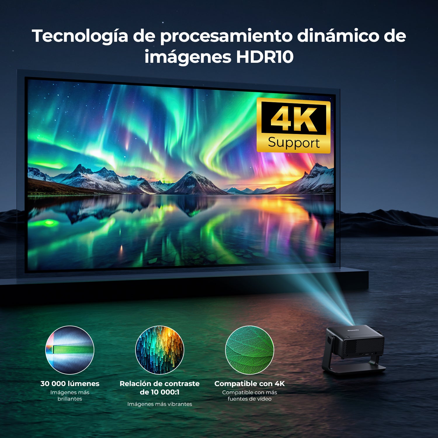 Vidéoprojecteur portable Konsoefuly 4K WiFi, projecteur 1080p avec ...