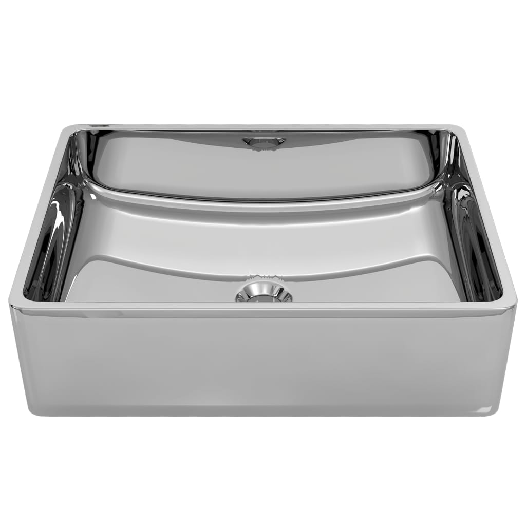 Lavabo De Ba O Moderno Lavabo X X Cm Cer Mica Plateado Cfw Leroy Merlin