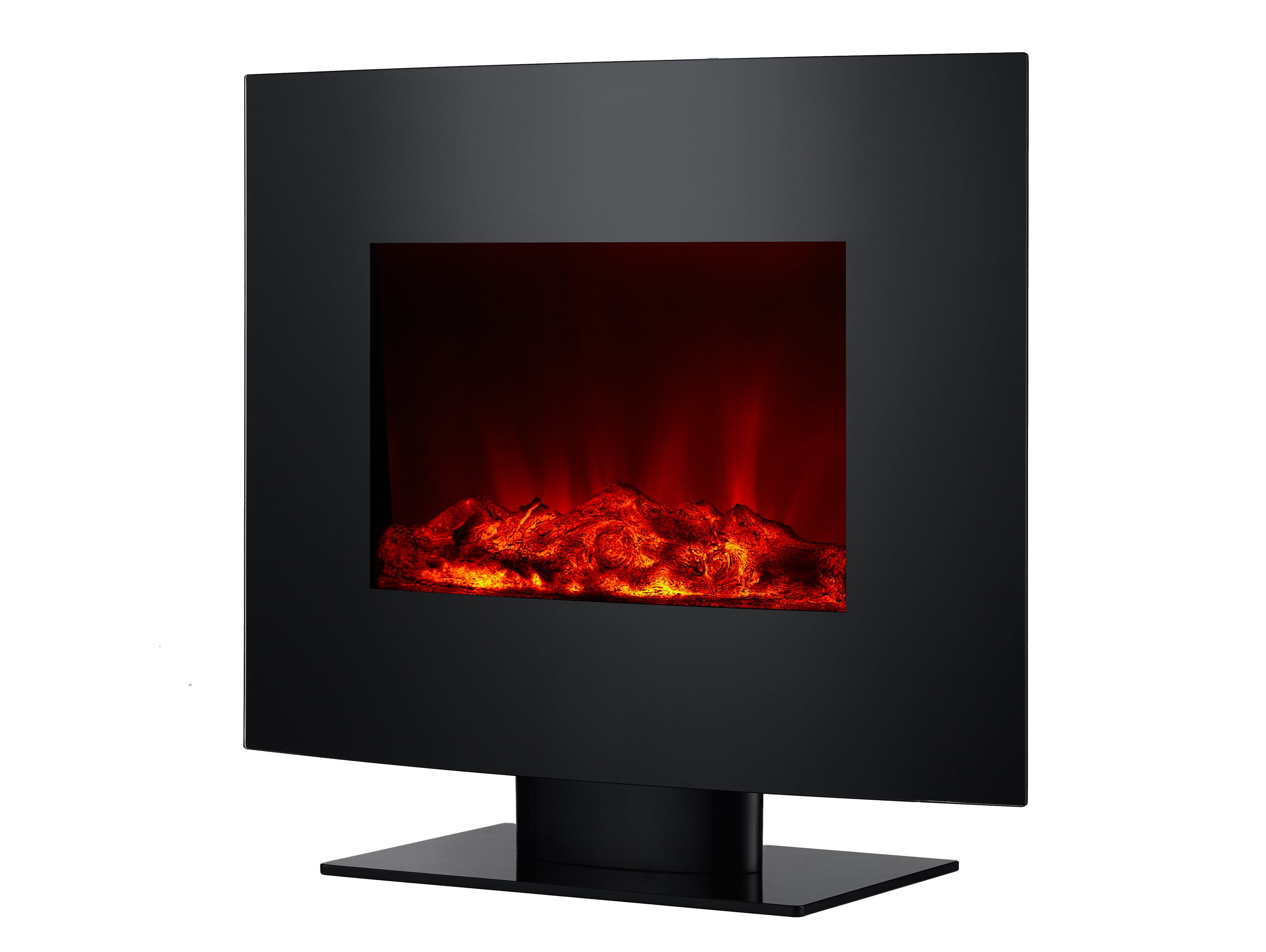 Cheminée électrique 2kW verre trempé noir avec télécommande - 2