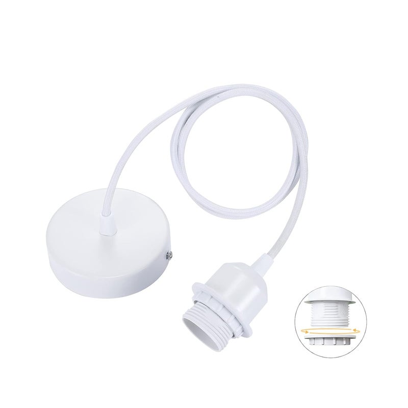 E27 z pierścieniem śrubowym, regulowany kabel tekstylny 100 cm, zawieszenie kompatybilne z abażurem, idealna oprawka do kuchni, salonu