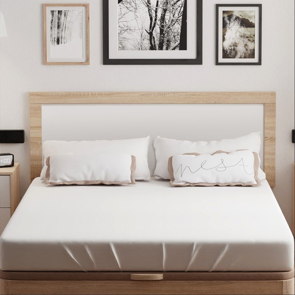 Buyqualia Cabecero para Camas de 135 y 150 cm en Color Cambrian-Blanco (Largo 155 / Alto 60 / grossor 3 cm) - 3