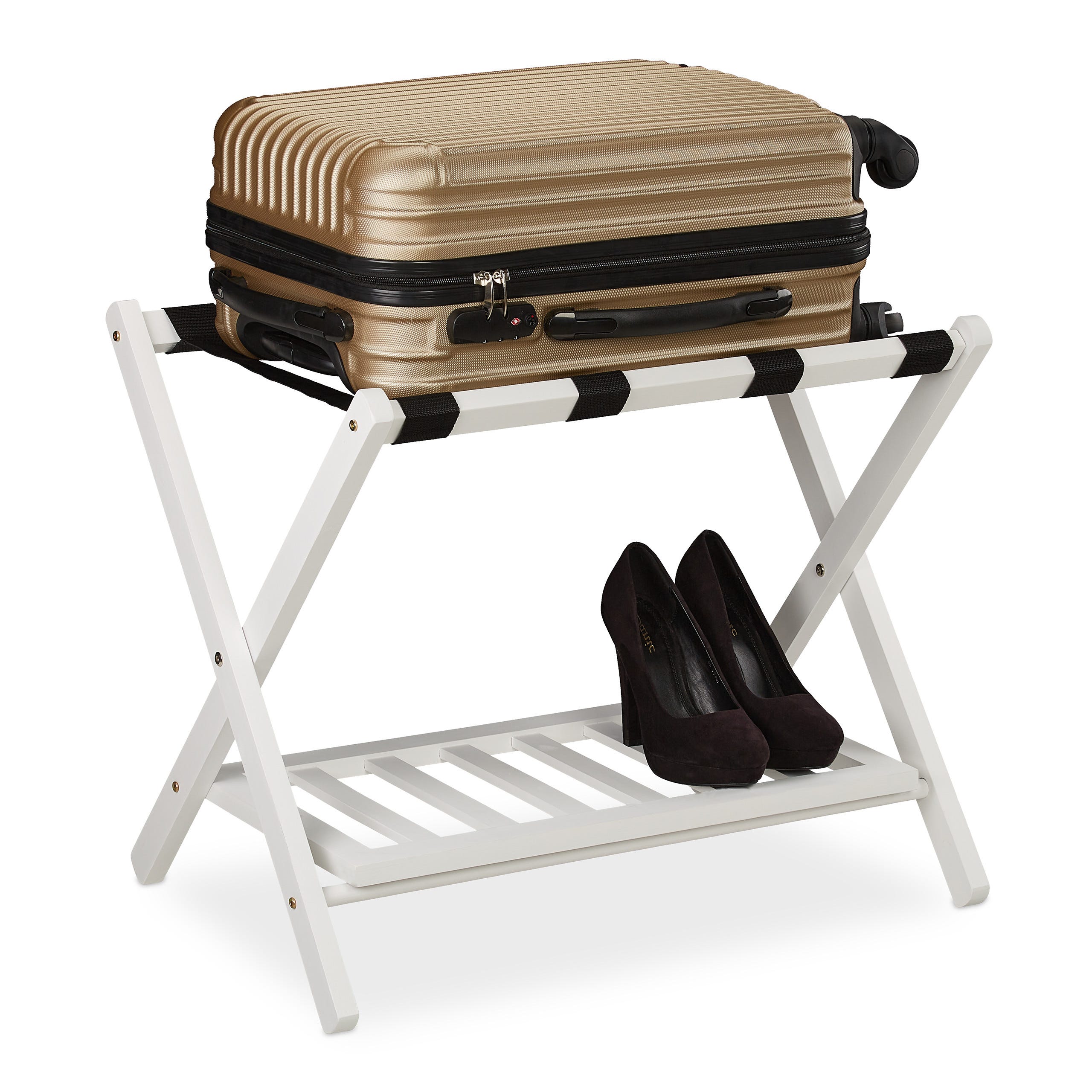 Relaxdays Porte-Bagage Pose Valise Pratique Support de Bagage en Bois de Bambou, 47 x 68 x 53 cm Relaxdays Porte-Bagage Pose Valise Pratique Support de Bagage en Bois de Bambou, 47 x 68 x 53 cm