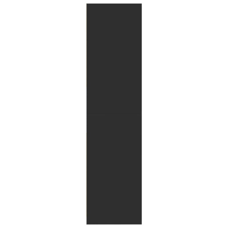 Garde robe noir 80x50x200 cm bois d ingénierie - 5