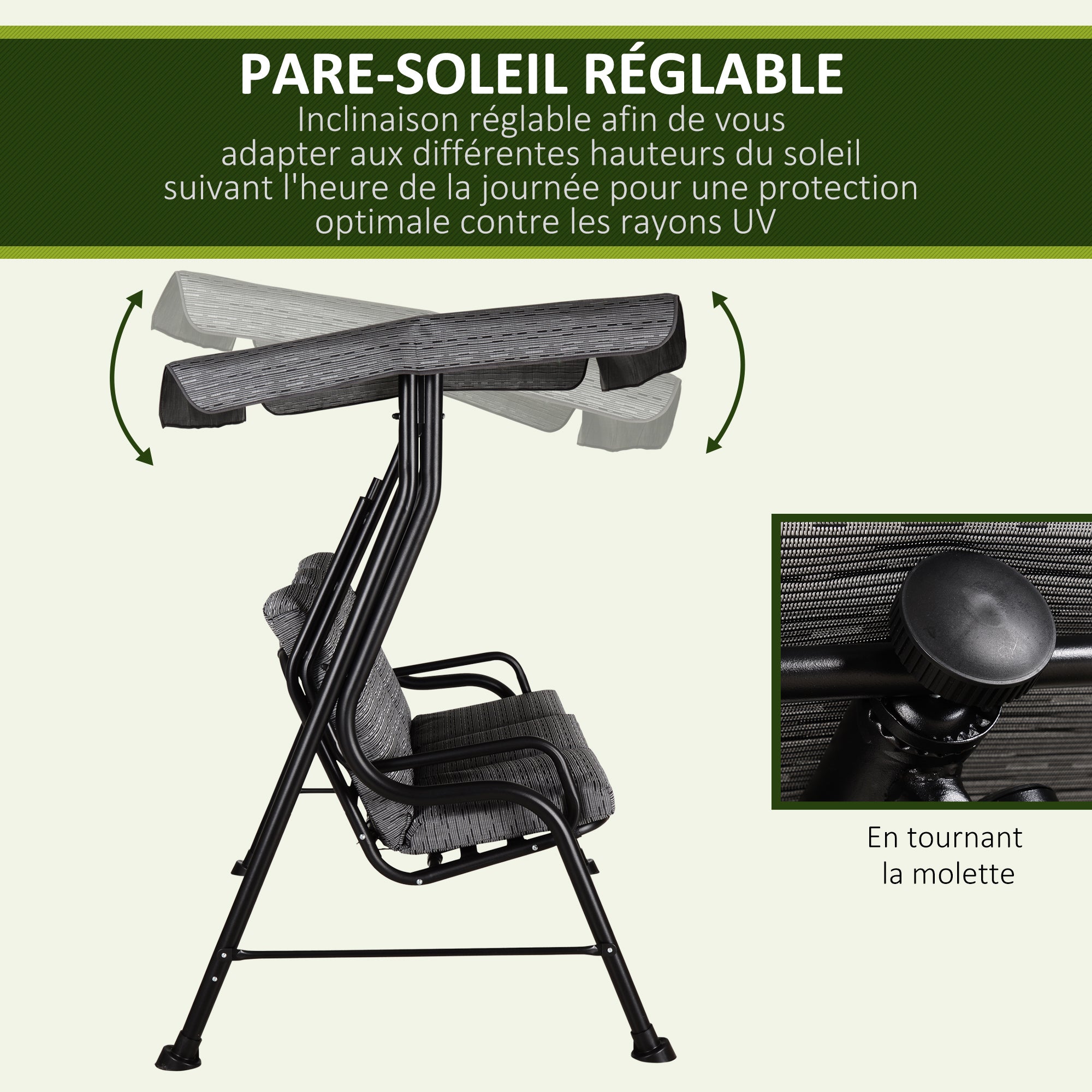 Balancelle de jardin Acier Outsunny - 4