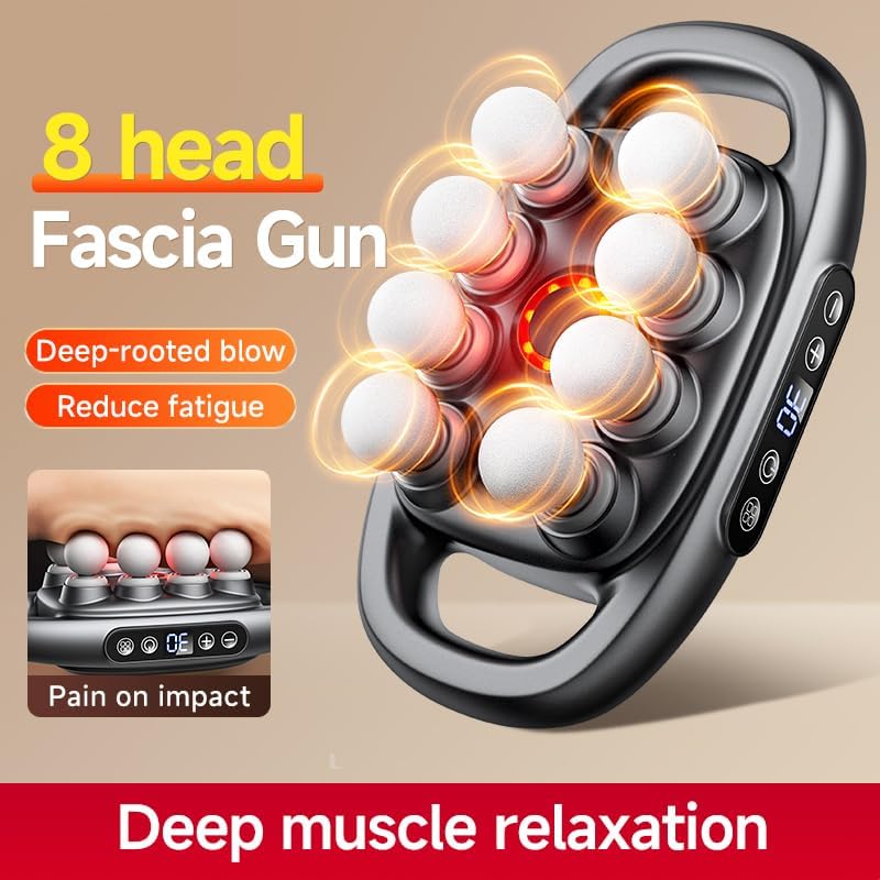 Pistolet De Massage Musculaire Profond 4 Têtes - Percussions - Anti-fatigue - Silvergear