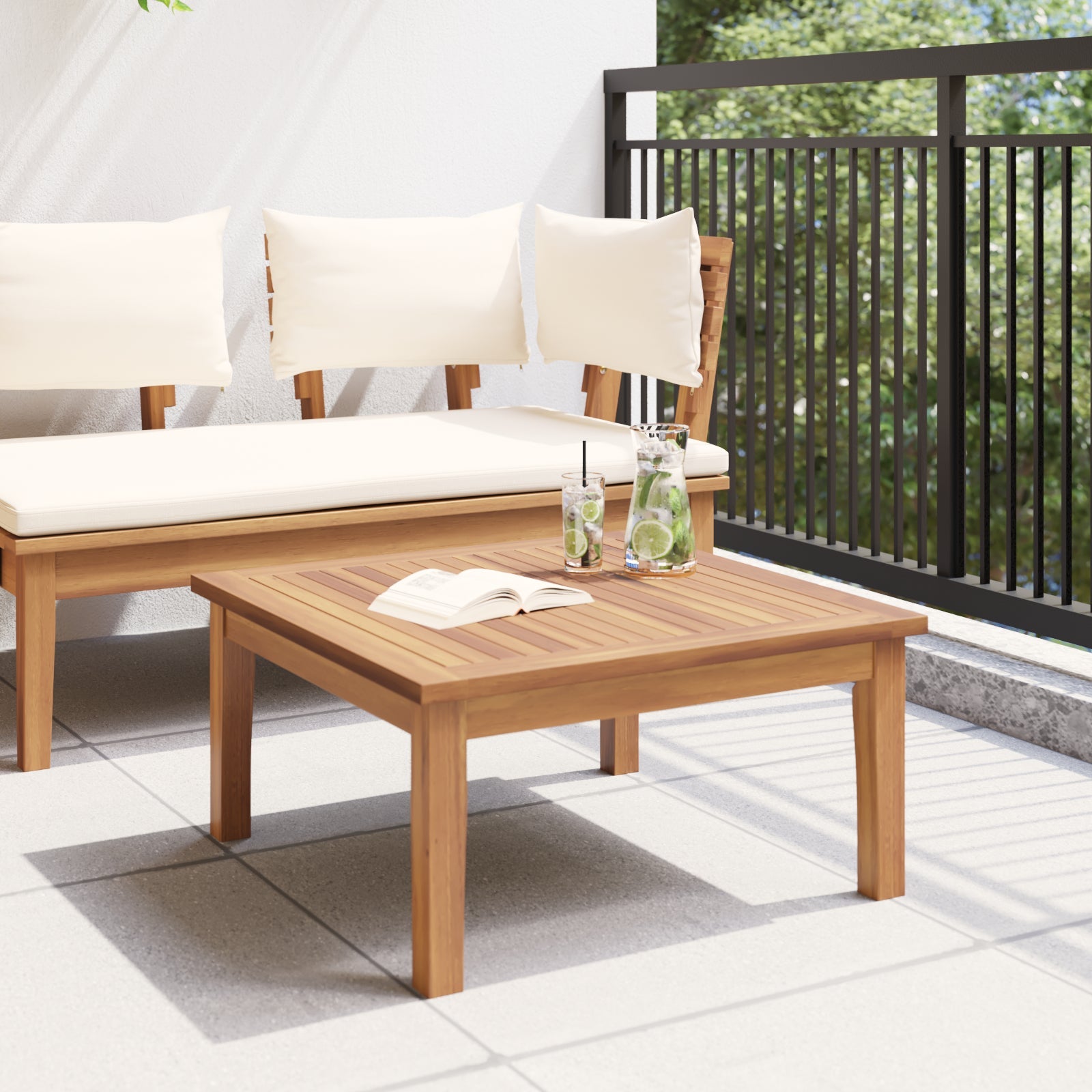Table de Jardin Marron Bois de teck massif vidaXL - 4