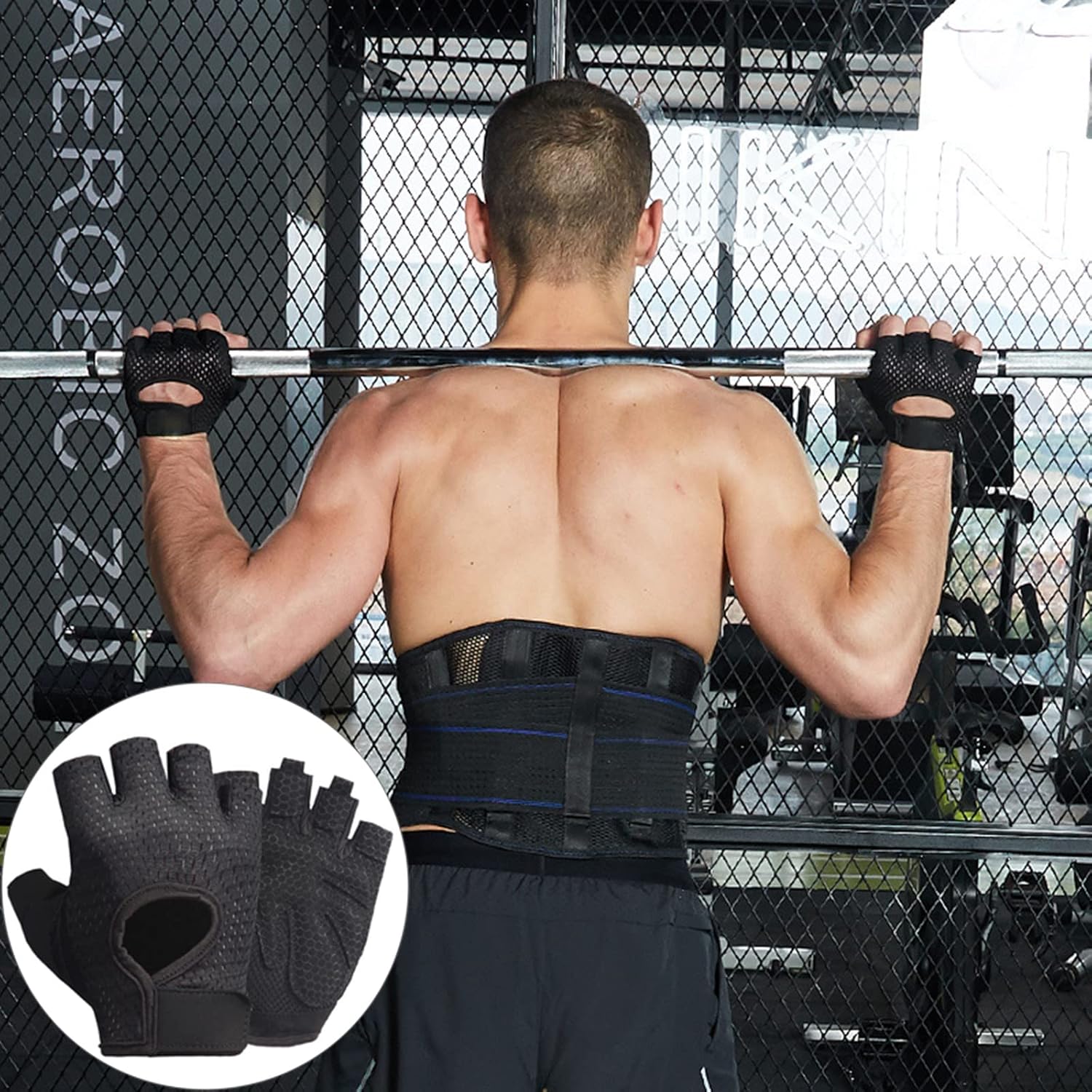 （L）Gants , Hommes et Femmes Gant De Respirant Antidérapant Gants d'haltérophilie Multi-usages pour Cyclisme, Haltérophilie, Escalade - 2