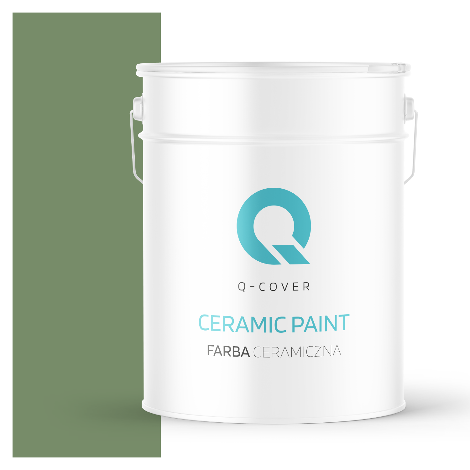 Farba Ceramiczna Do Ścian i Sufitów Q-Cover Zielony ciemny H2123 Głęboki Mat 10L