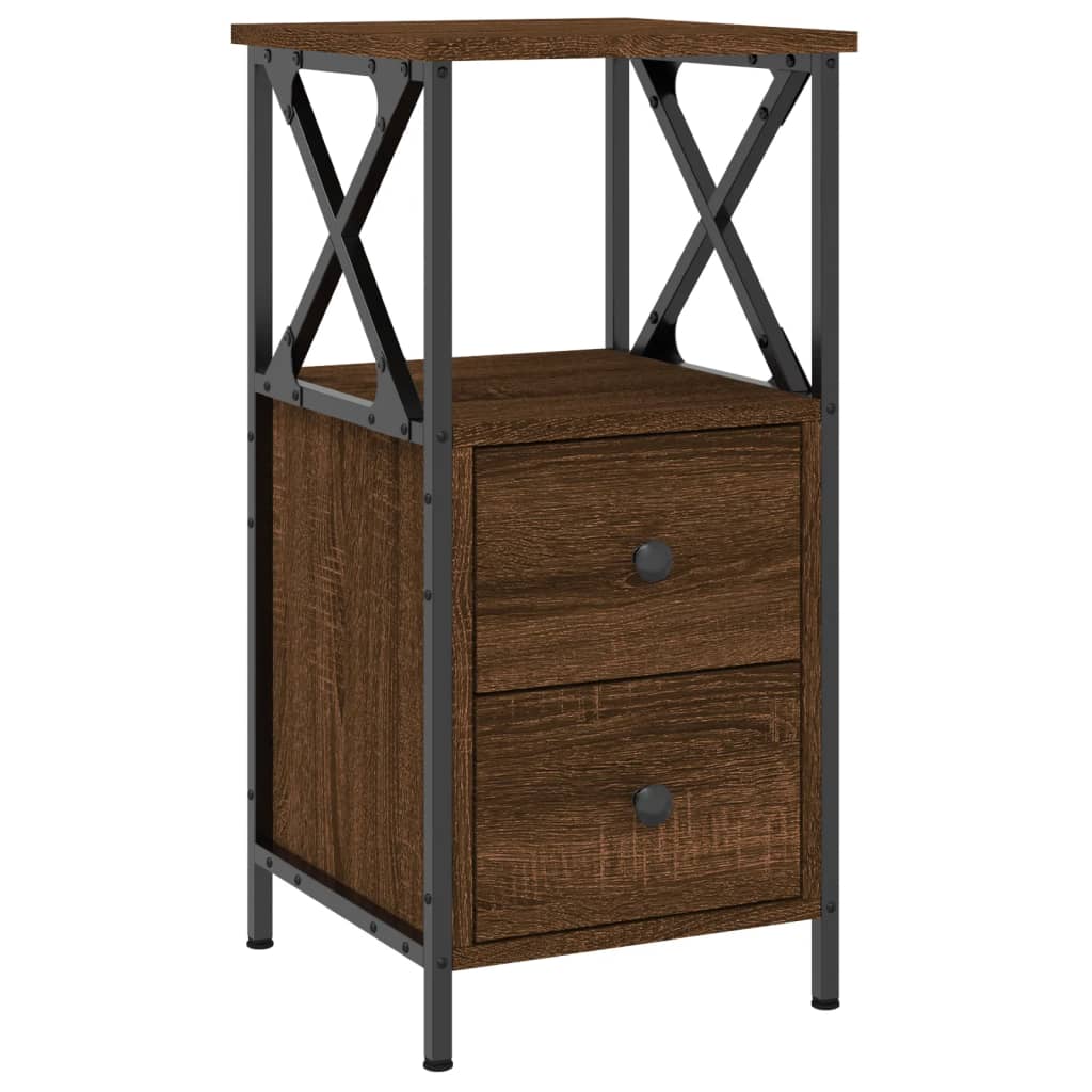 Comodino con 3 cassetti, Comodino Moderno, comodini Camera da Letto, Piatti in Roccia, Tavolo in Legno massello, Gambe in Metallo (Colore: Grigio Scuro, Dimensioni: 45 cm/17,7 Pollici