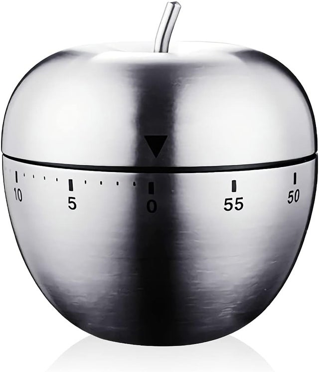 Timer kuchenny w kształcie jabłka, ręczny mechaniczny alarm obrotowy, ze stali nierdzewnej do gotowania i pieczenia