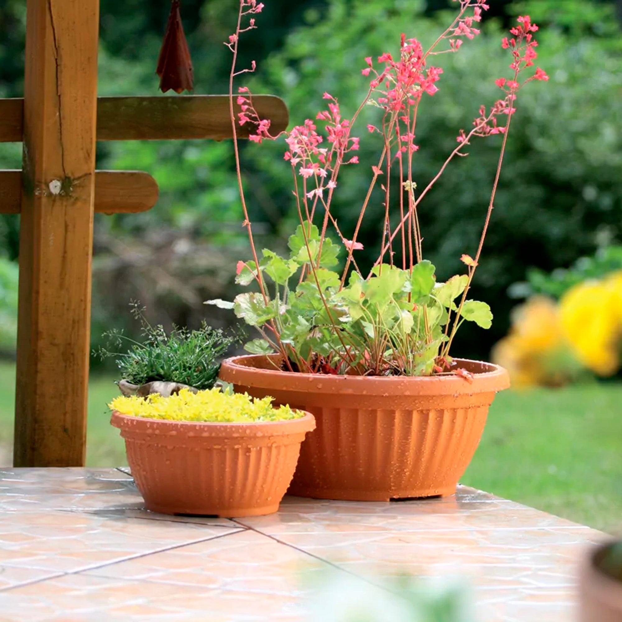 Ciotola portafiori 6L Terra 30x30x13 cm, Terracotta - 4