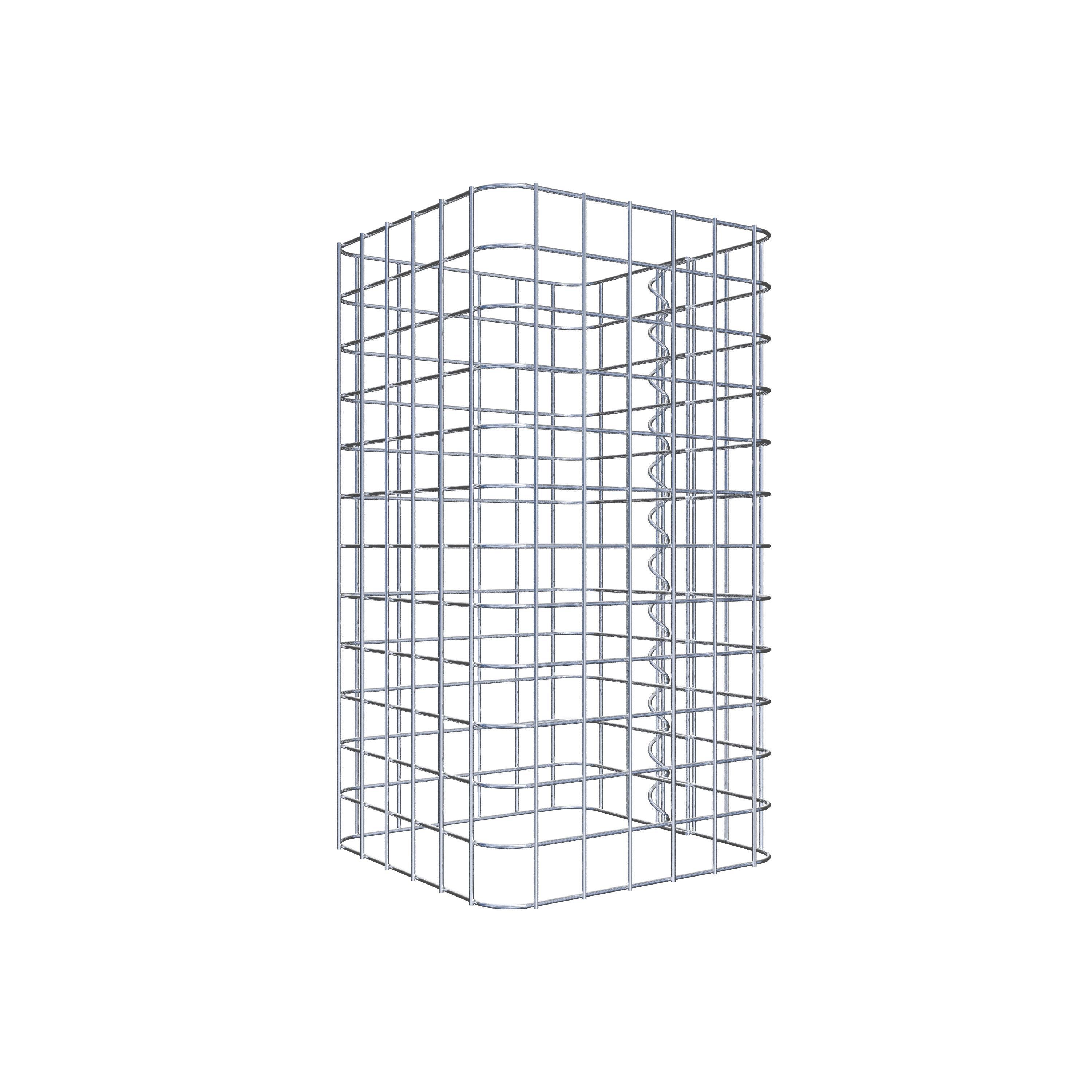 Columna de gavión cuadrada de acero galvanizado, 32x32cm, malla 5 x 5cm - altura: 60cm, para jardín o pared decorativa - 2