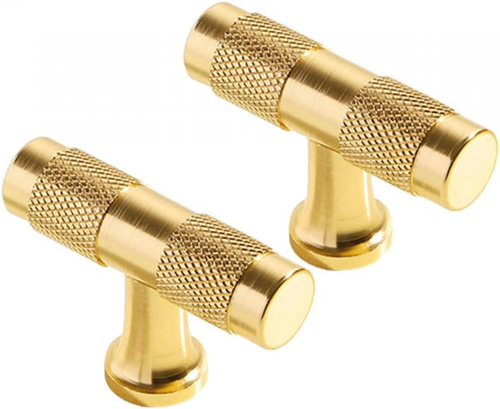 Uchwyty do szafek, uchwyty do szuflad, uchwyty do toaletek, pojedynczy otwór, długość 20 mm (złote, 2 sztuki)