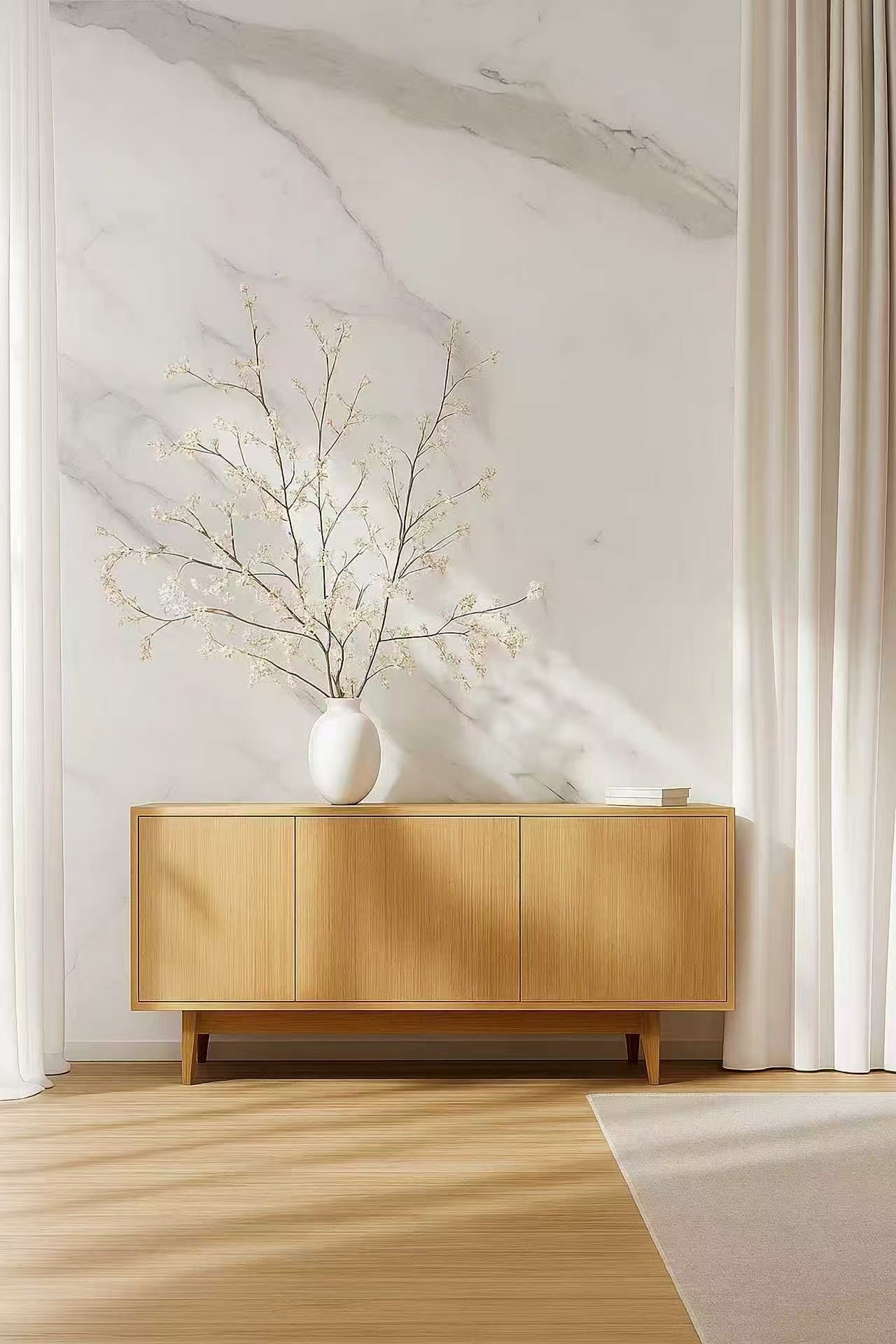 Panneau mural PVC 260 x 120 cm – 4 parties à assembler – effet marbre blanc mat – ép. 3 mm – 3,12 m² – Panneau mural douche – Decopine - 5