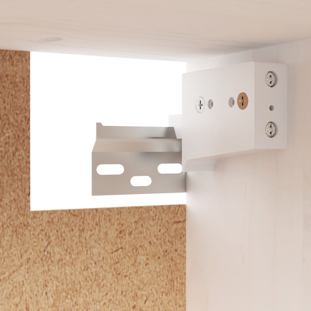 Maison Exclusive - Armario de pared 2 uds madera maciza de pino blanco 80x30x35 cm - 9