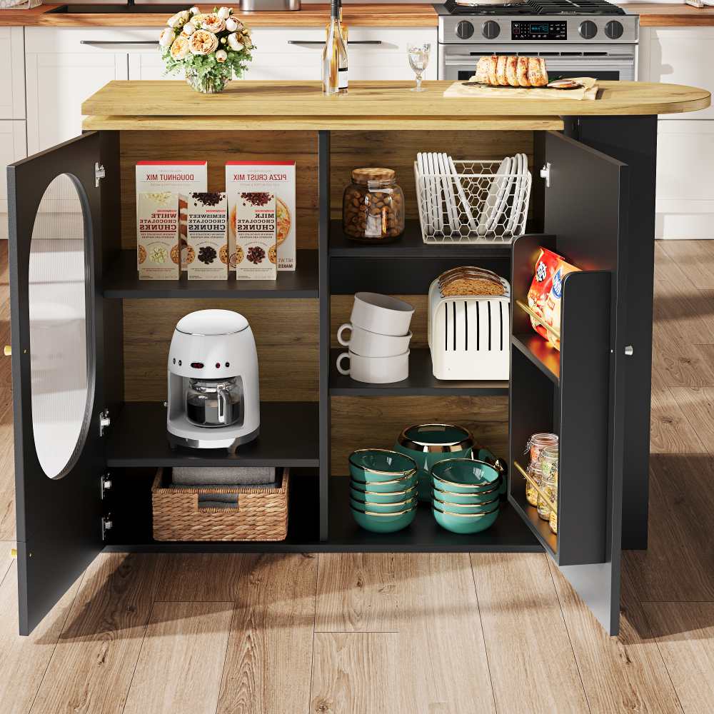 Table de bar pivotante 360° avec rangement intégré, comptoir multifonction et cuisine pratique - 5