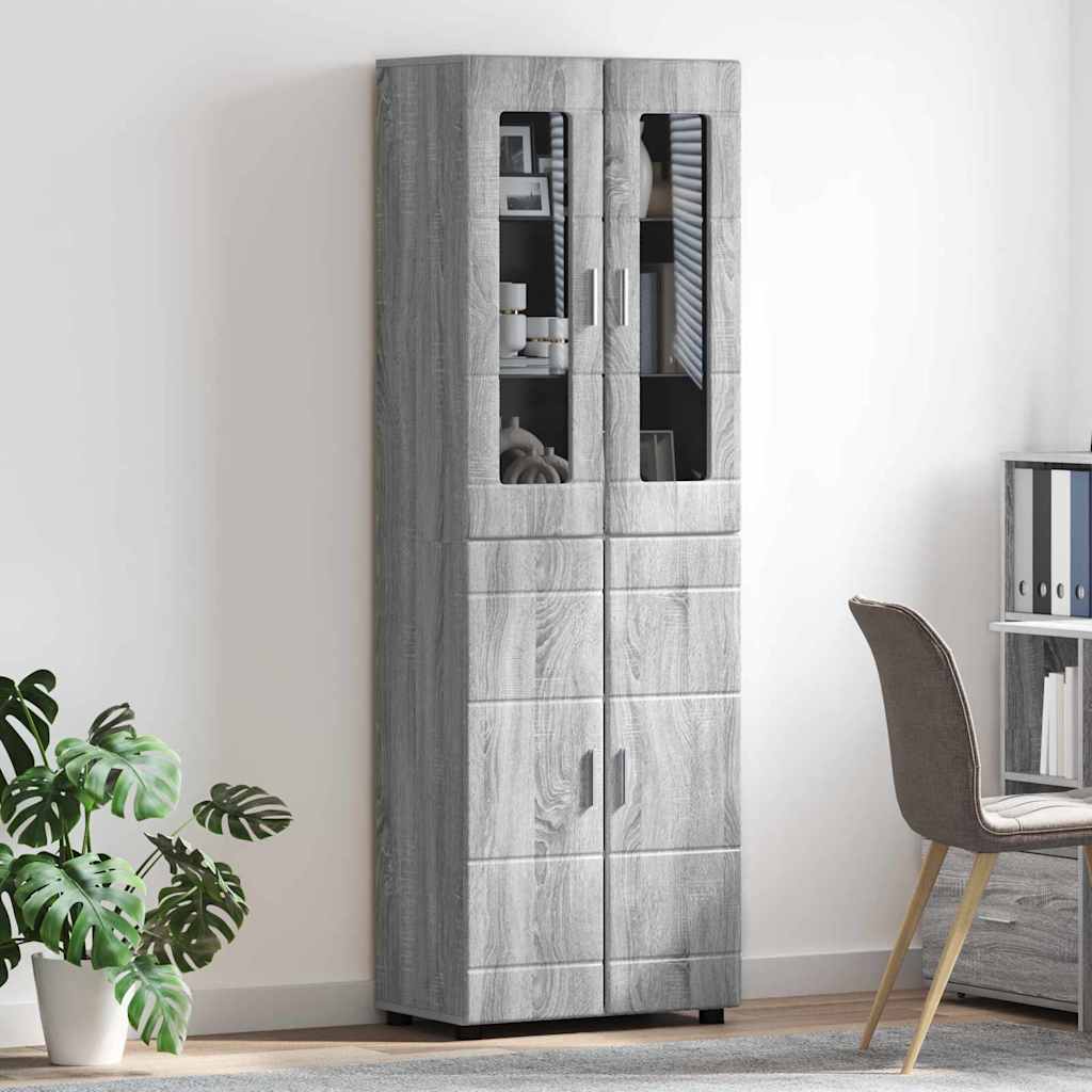 Armoire Haut de rangement - Armoire De Chambre avec étagère Gris Sonoma 60 x 35 x 182 cm - 4