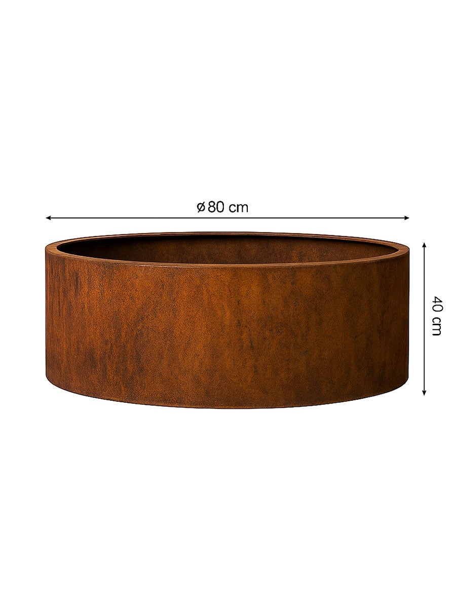 Jardinière Ronde Acier Corten | (ø 80x40cm) - 2