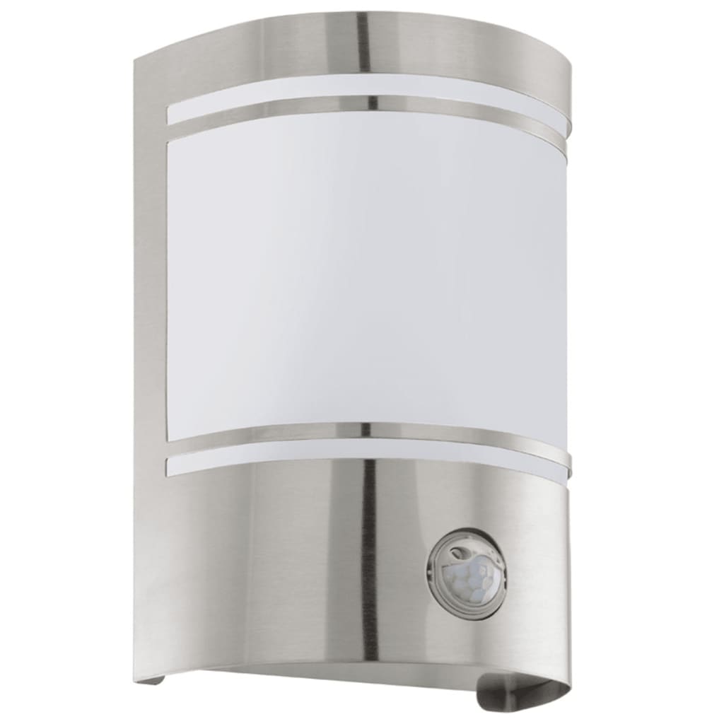 Aplique de pared exterior eglo cerno níquel mate con sensor 1 bombilla e27