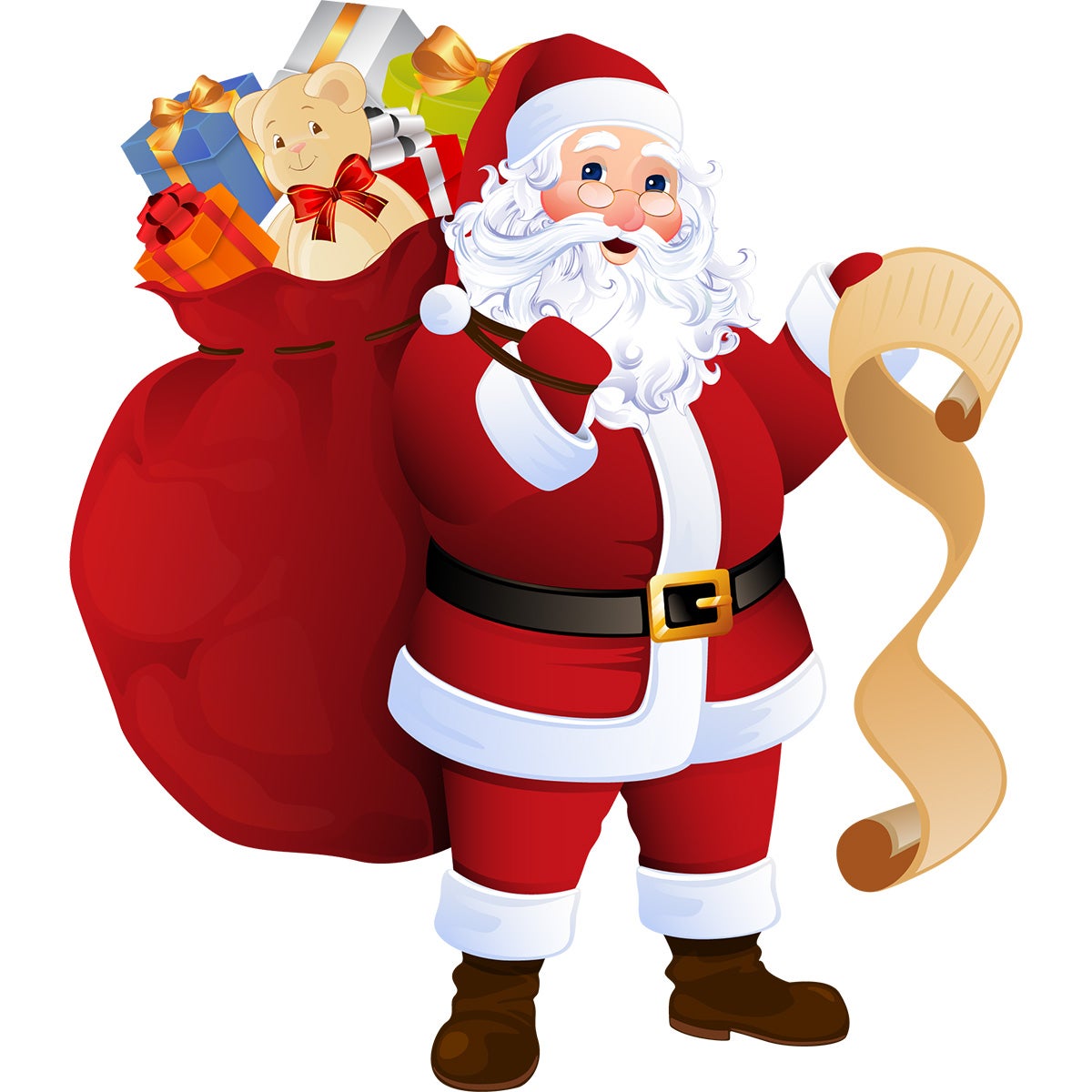 Sticker Noël le Père Noël et sa liste de cadeaux - Autocollants stickers adhésifs noël - décoration fêtes - 80x65cm - 4