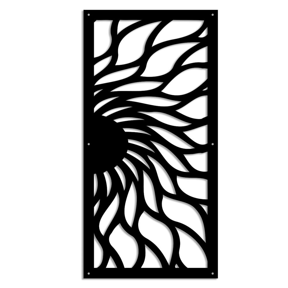 HOT SUN - Perforowany panel PCV - Osłona przeciwsłoneczna - Rozmiar 47x94 cm - Grubość 1 cm - Kolor CZARNY