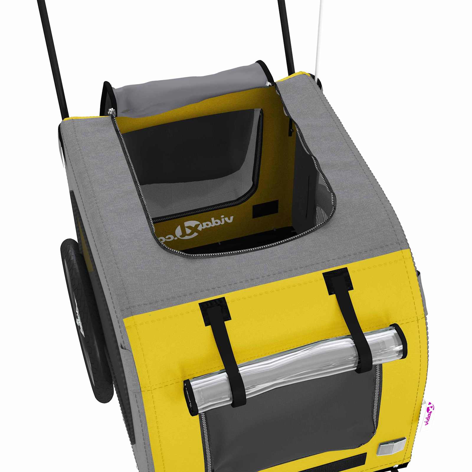 Remorque de vélo pour animaux Jaune et Gris 125 x 53 x 54 cm vidaXL - 6