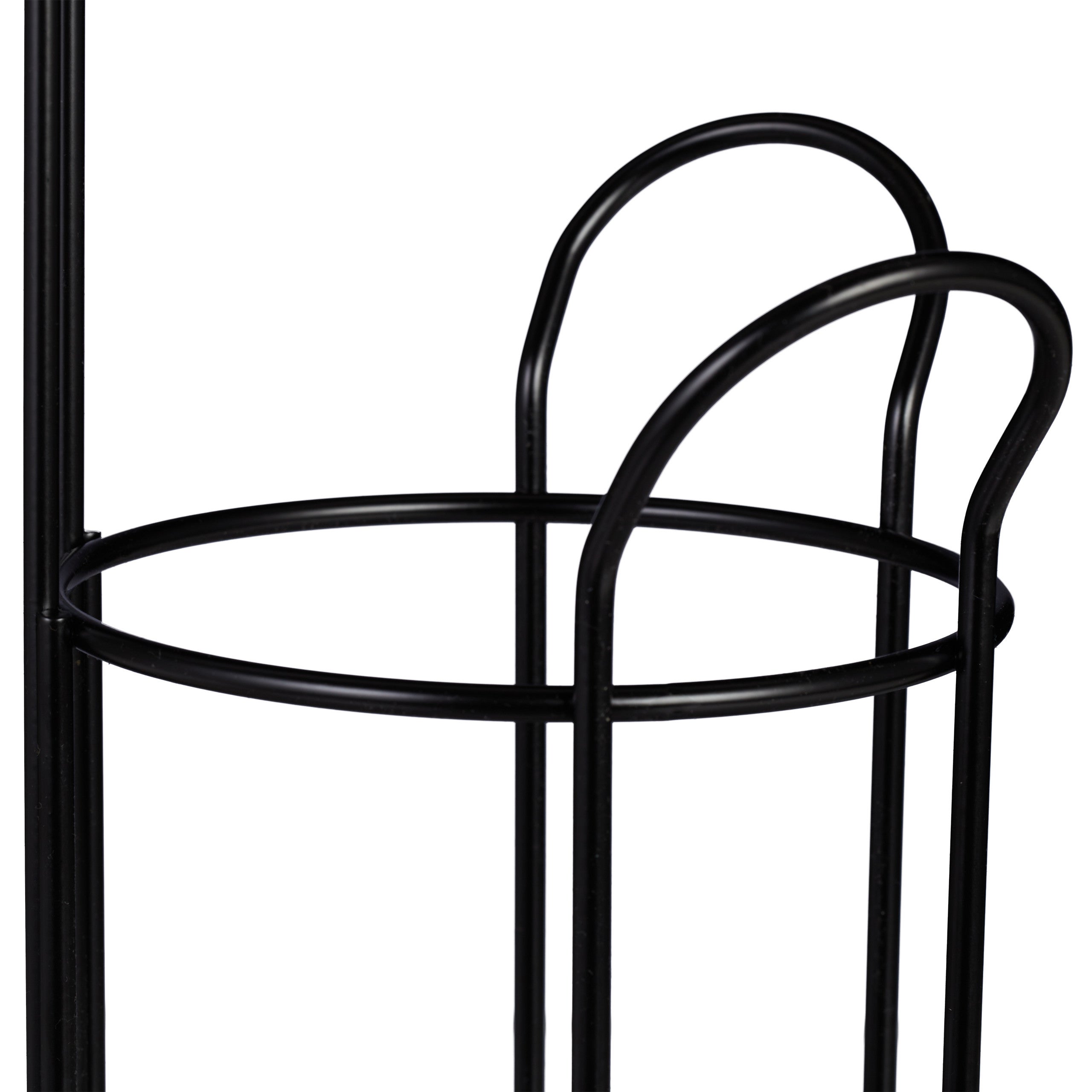 Relaxdays porte-papier toilette, vertical, avec support, 3 rouleaux, moderne, métal, HLP 57,5x18,5x17,5 cm, noir - 7