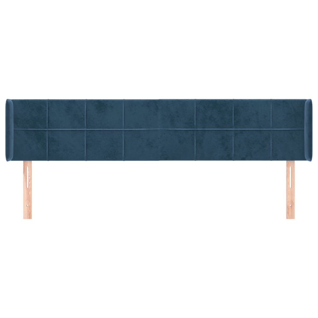 Maison Exclusive - Tête de lit avec oreilles Bleu foncé 163x16x78/88 cm Velours - 3
