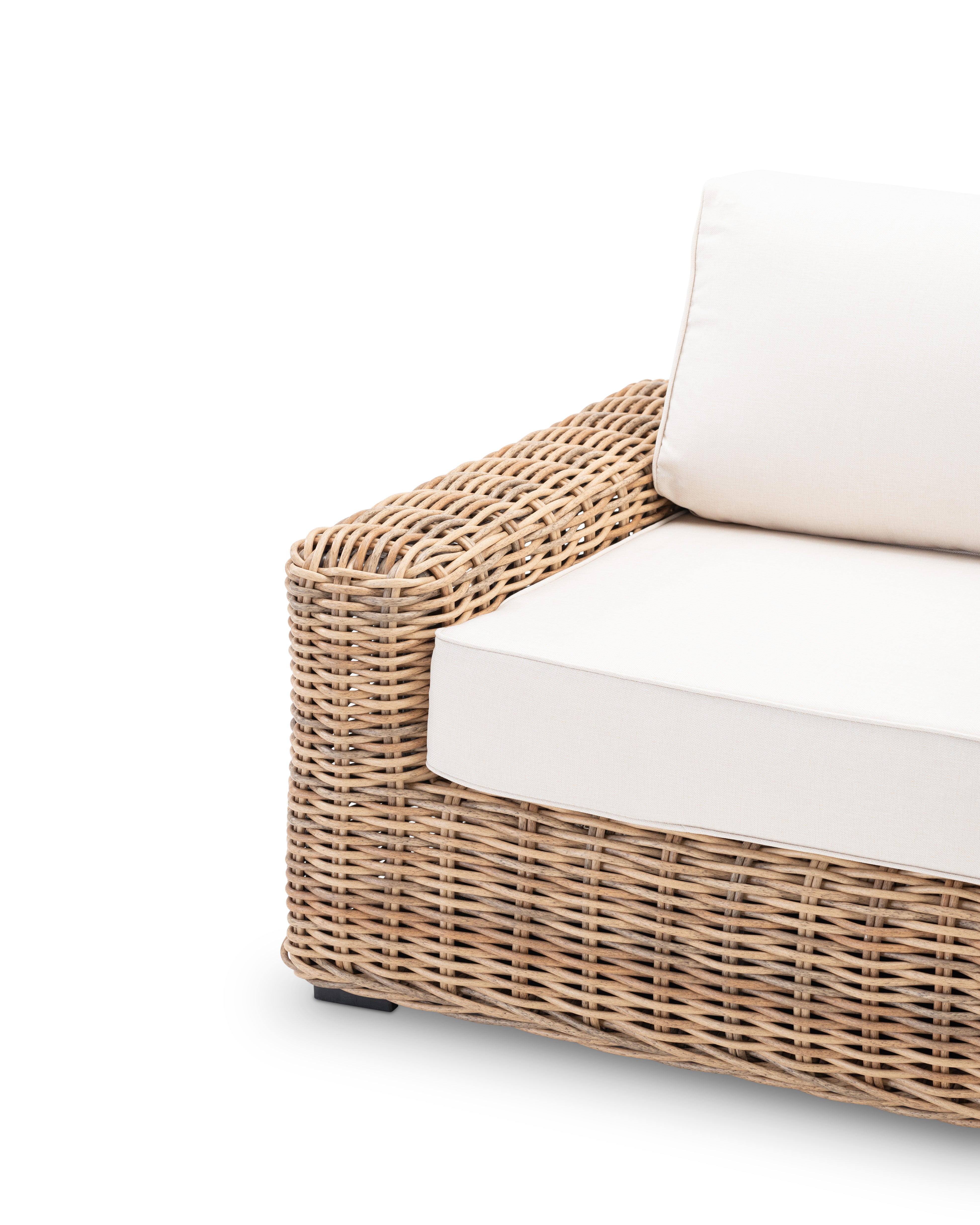 Sofa jardim 3 lugares rotim sintetico cor natural - Tahiti - 3