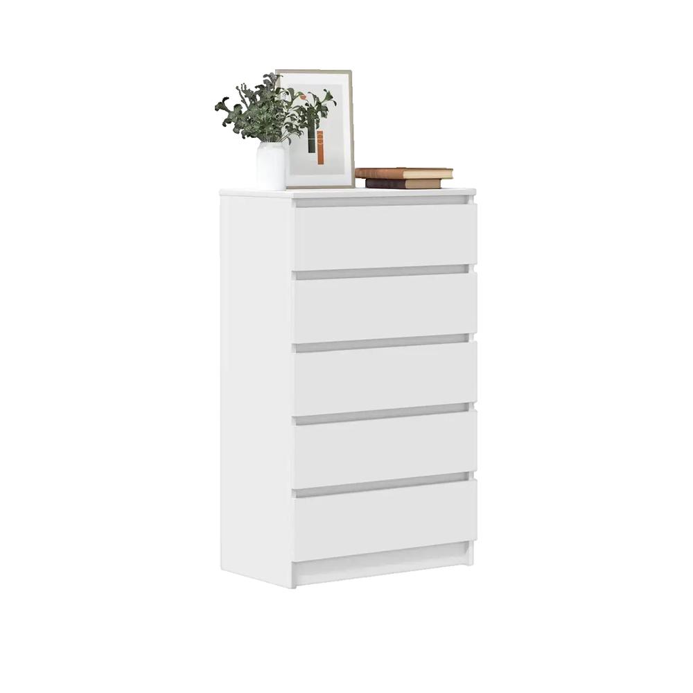 Komoda vidaXL nowoczesna z 5 szufladami z drewna inżynieryjnego biała 60x36x103 cm