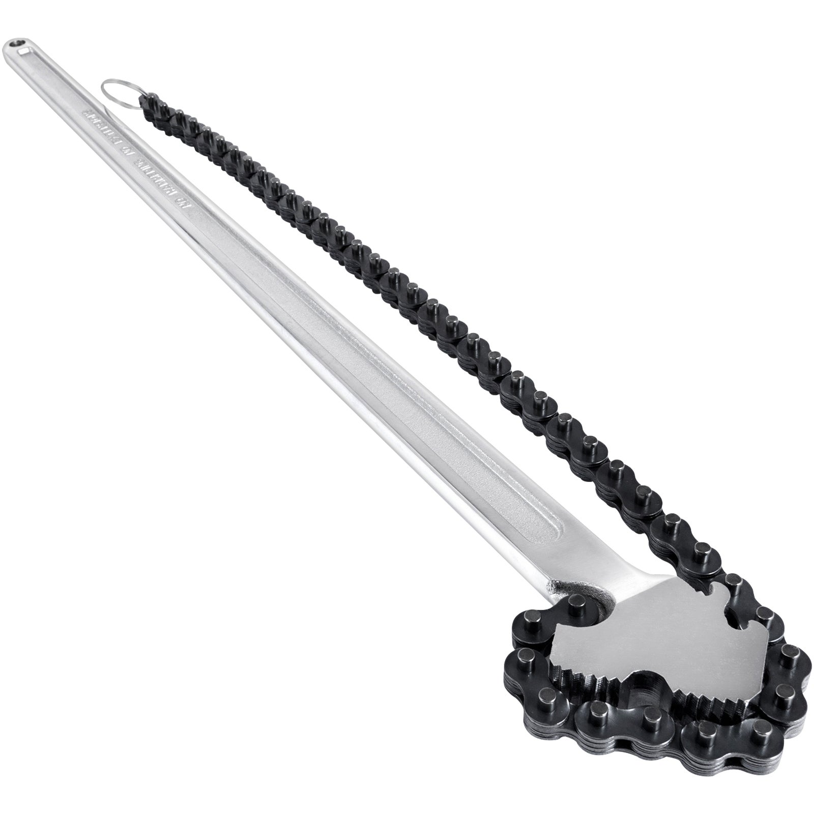 Cheie cu lanț VEVOR, 610 mm, Lanț 560 mm, Cheie pentru conducte din carbon, potrivită pentru reparația rezervoarelor de benzină