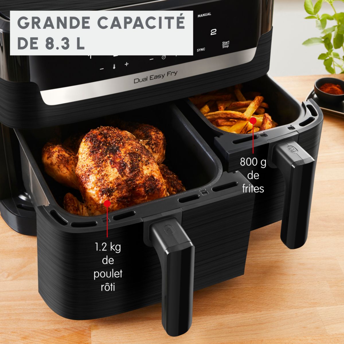 Friteuse sans huile MOULINEX Easy fry Dual XXL 8,3L EZ901N20 - 4