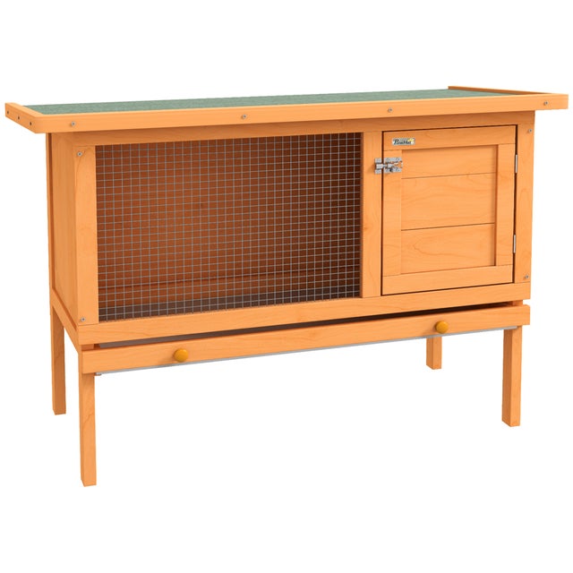 Coelheira de Exterior PawHut Madeira Natural Madeira de Abeto 90x45x65cm