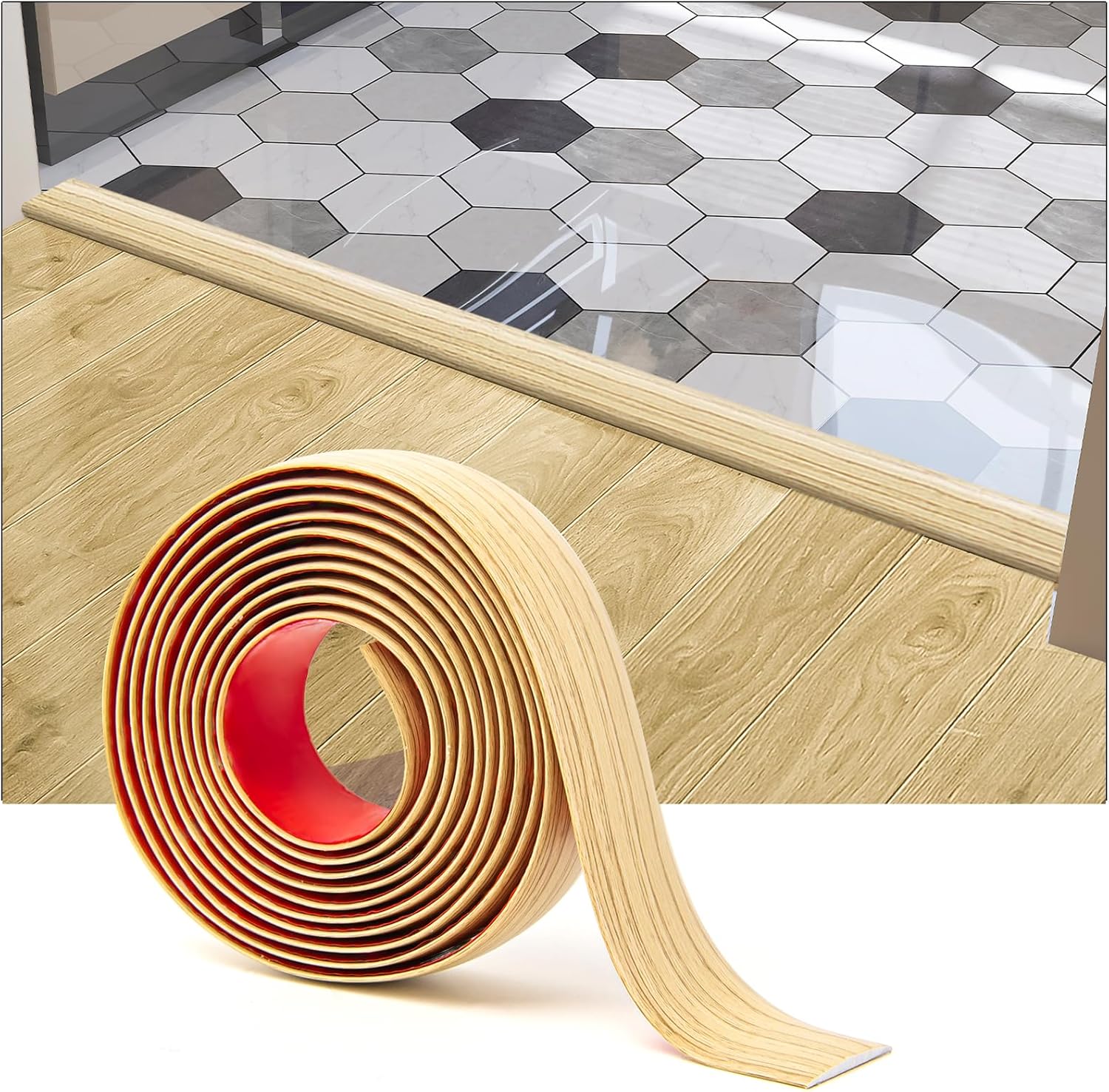 Barre de Seuil Autoadhésive, 4CM Plinthe Souple Autoadhésive,Barres de
