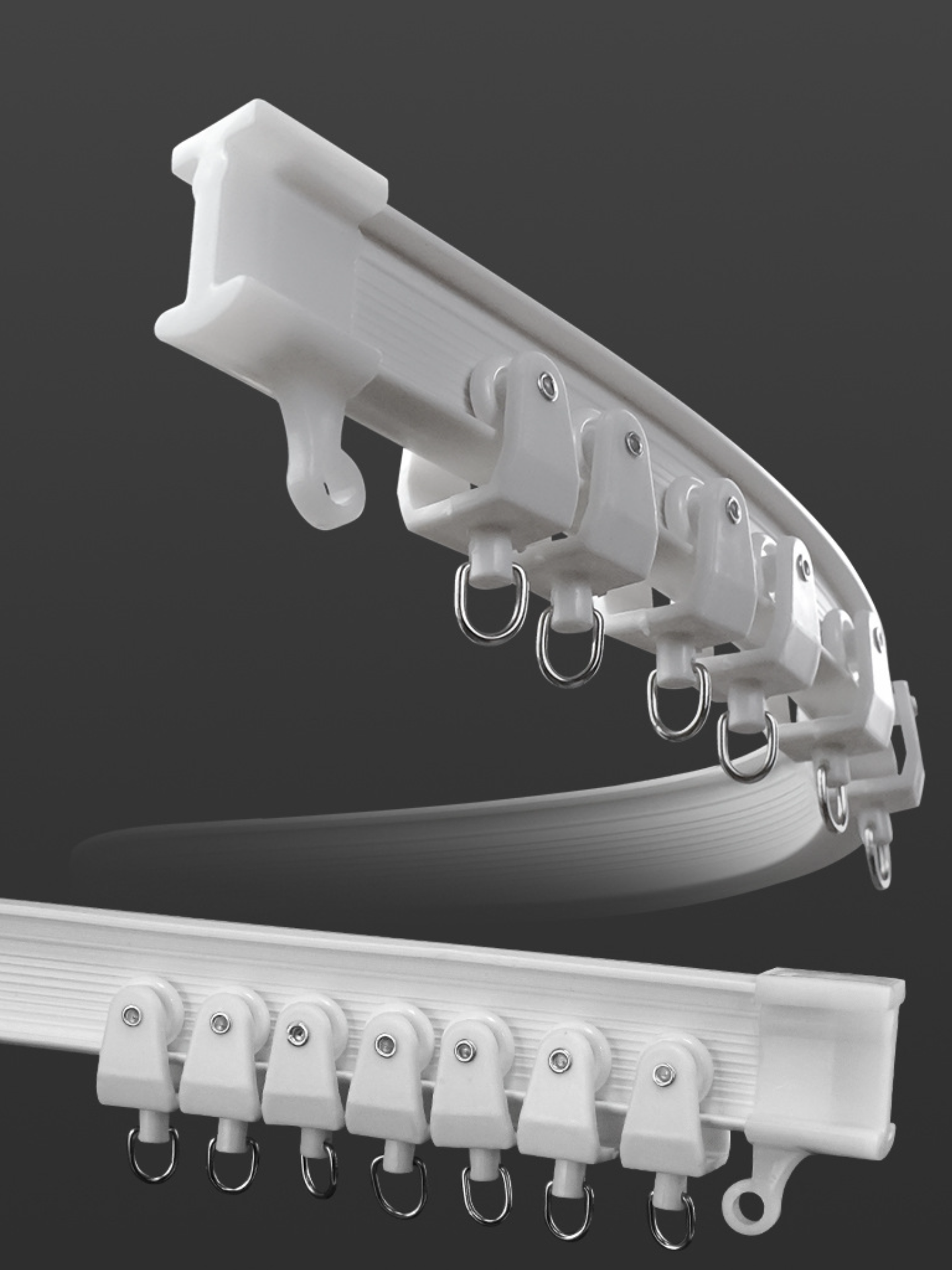 Rail de plafond flexible pour rideaux, tringle à rideaux avec rail ...