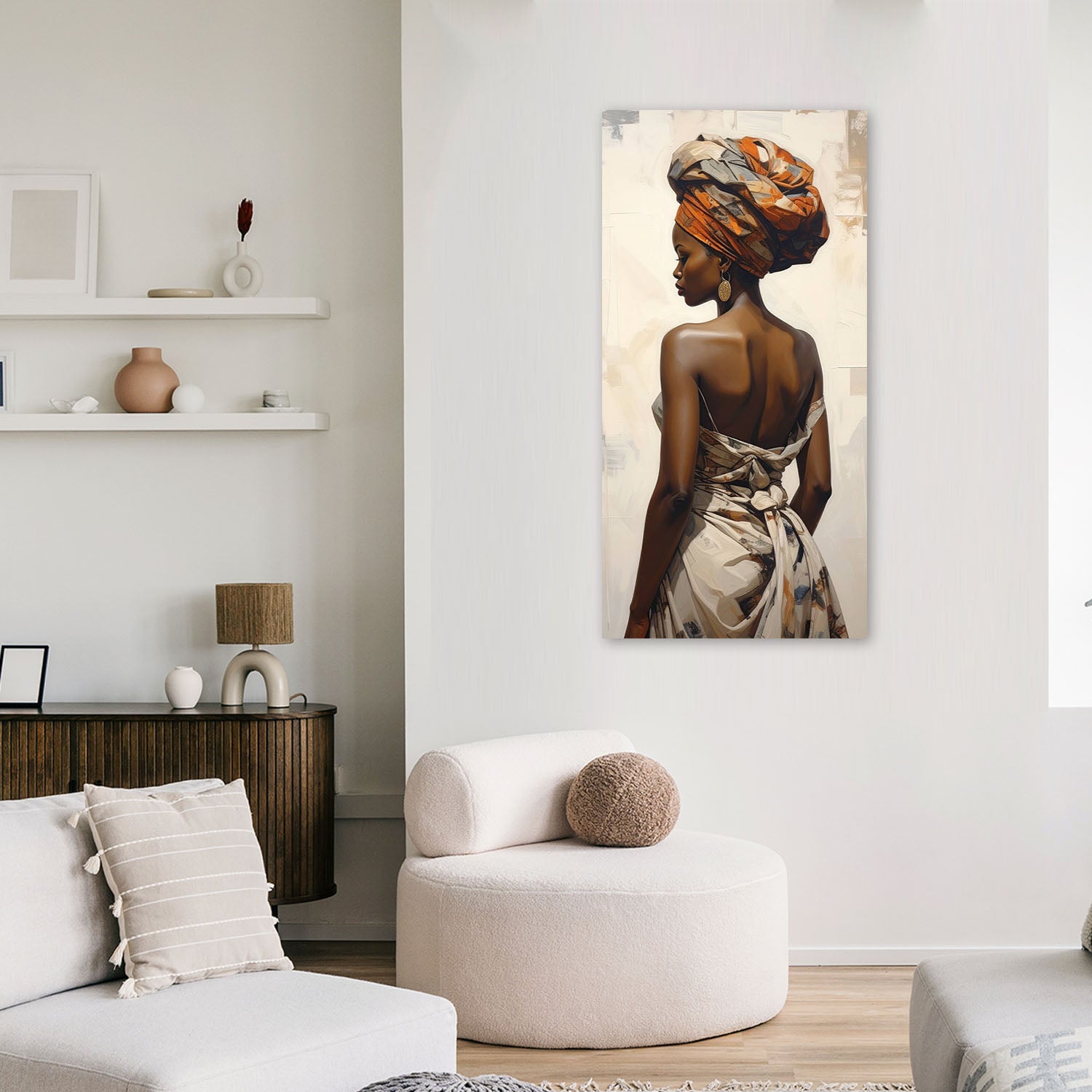 Obraz do salonu sypialni biura, Afrykańska Kobieta 40x80 - 2