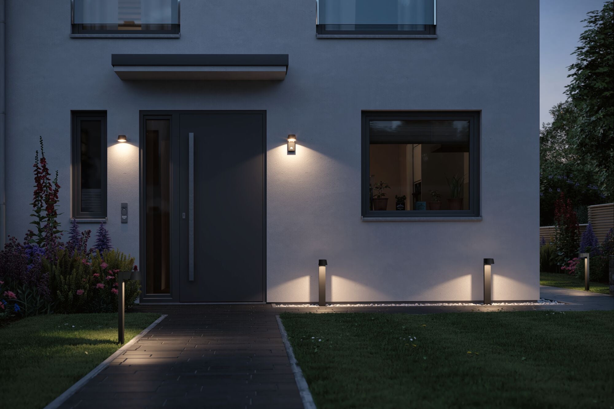 Borne lumineuse LED Capea IP44 500 mm 3000K 6W 500lm 230V 98° Anthracite Aluminium - 4