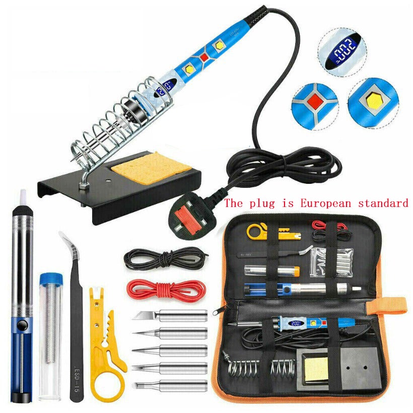 Kit Fer à Souder 90W Pistolet à Température Réglable 180°C-500°C - 110V - Avec Accessoires