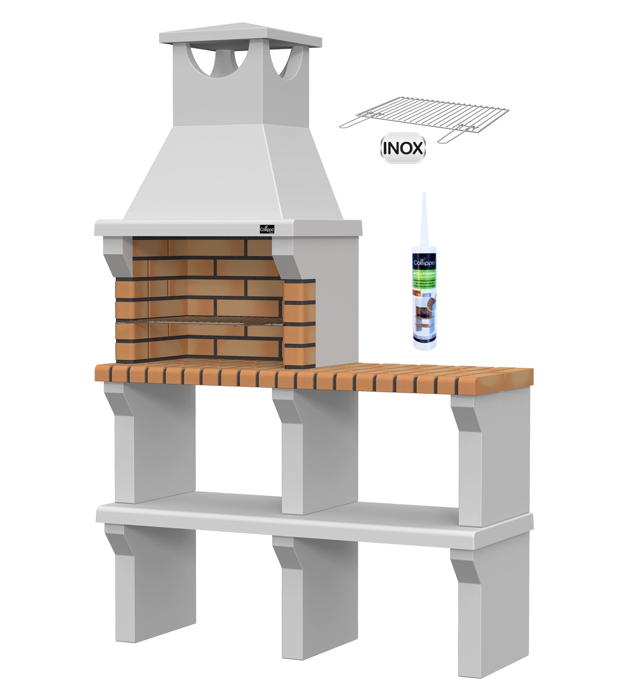 Barbecue Collippo Sintra avec bancs | Leroy Merlin