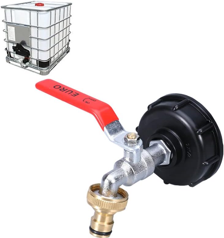 Złączka do zbiornika na wodę S60X6 – kran mosiężny ECO 15 mm – adapter do zbiornika na wodę IBC 1000 l 1/2 cala