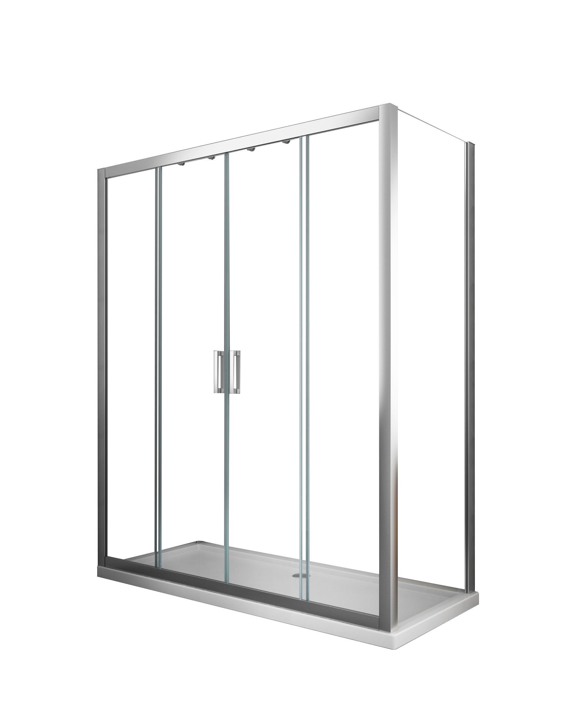 Kabina prysznicowa 6 mm, wysokość 190 cm, ścianka stała i drzwi czteroskrzydłowe otwierane centralnie,wymiary 67,5-70 ścianka stała + drzwi 203-208