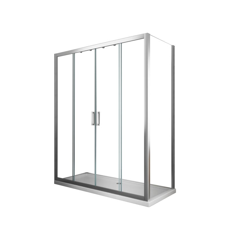 Kabina prysznicowa 6 mm, wysokość 190 cm, ścianka stała i drzwi czteroskrzydłowe otwierane centralnie,wymiary 67,5-70 ścianka stała + drzwi 203-208